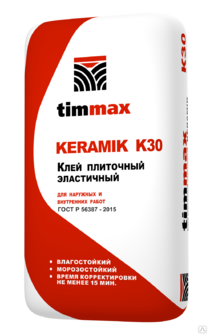 Клей для плитки TimMax К30 Keramik эластичный 20 кг 65 шт/пал 519