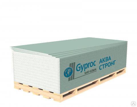 Гипсокартонный лист Gyproc гипсокартонный лист АКВА СТРОНГ 2500х1200х15 (46 шт)