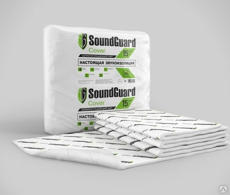 Звукоизоляционный мат SoundGuard Изоковер 5000х1500х15 мм 7,5 м2 в уп
