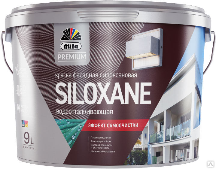 Краска водно-дисперсионная Dufa Premium Siloxane фасадная силоксановая База 3 5 л 5175