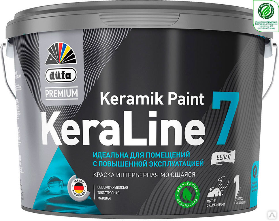 Краска интерьерная матовая Dufa Premium KeraLine 7 База 1 9 л 7640