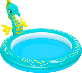 Бассейн надувной детский BestWay Seahorse 53114 188х160х86 см с разбрызгивателем