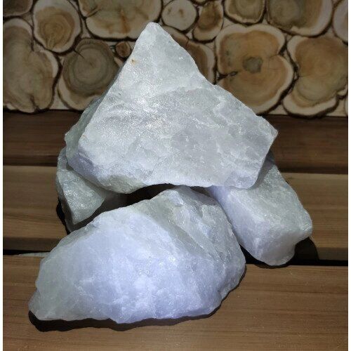 Камень для бани Кварц белый колотый (жаркий лед), 10 кг, ведро/коробка Аксессуары для саун и бань