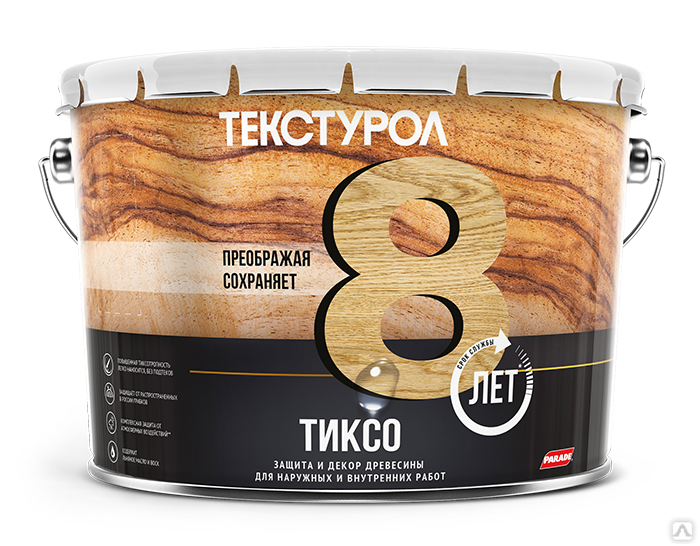 "ТЕКСТУРОЛ" ТИКСО Финишная защита древесины 14 готовых цветов 10 л ...