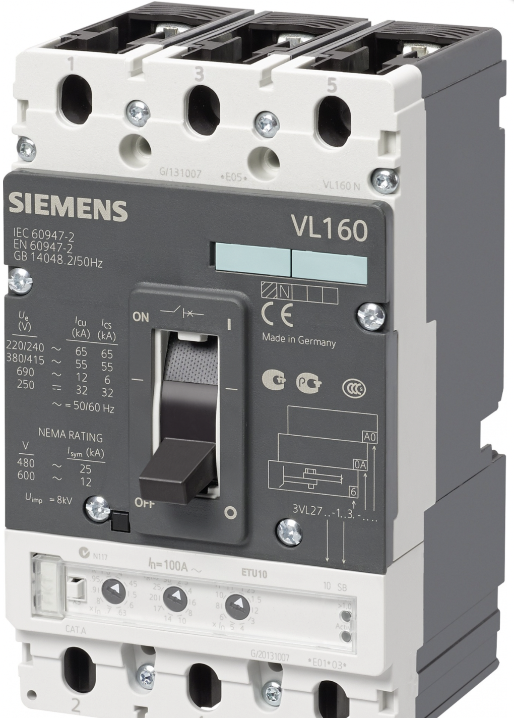 Автоматический выключатель Siemens 3VL2710-1LS33-0AA0-ZU01, цена в Москве  от компании АНТ-Технологии