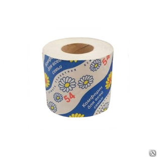 Туалетная бумага "Комфорт для всей семьи 54", в амбалаже, с тиснением и перфорацией,1 слой, 100 гр. Россия 