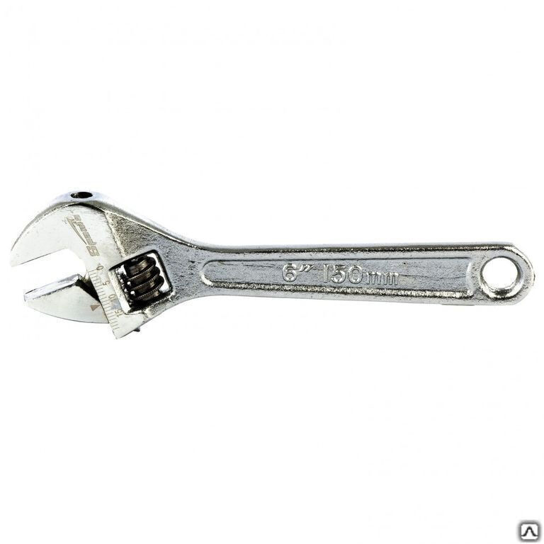 Ключ разводной, 150 мм, хромированный Sparta