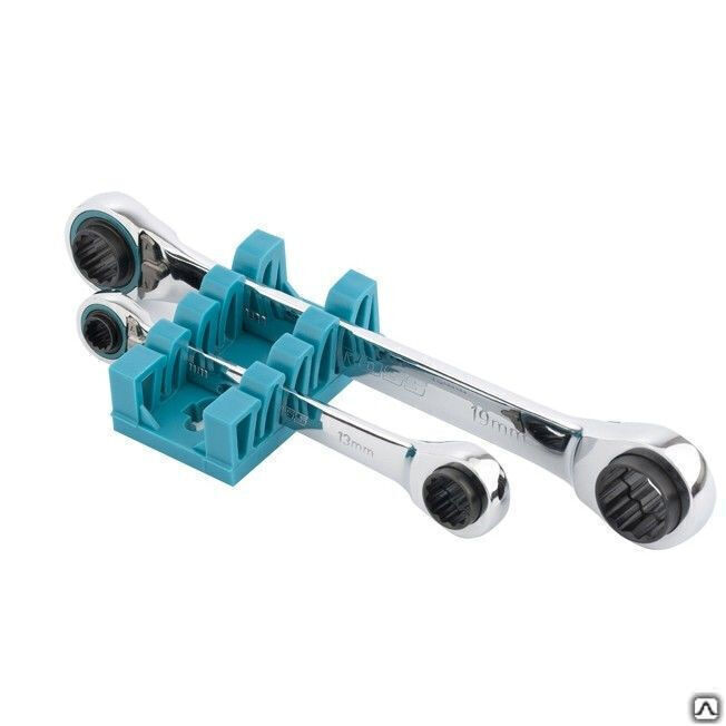 Набор ключей накидных с трещоткой, 8-19 мм, 2 шт, многоразмерные, реверсивные, CrV Gross