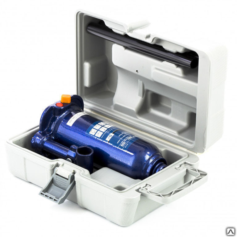 Домкрат гидравлический бутылочный, 5 т, h подъема 207-404 мм, в пластиковом кейсе Stels 3