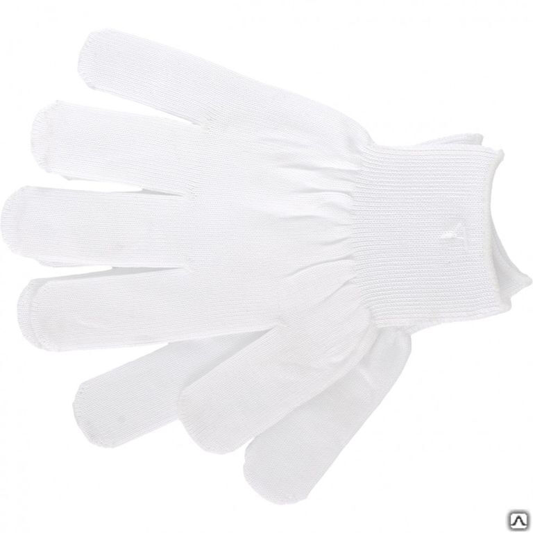 Перчатки Нейлон, 13 класс, белые, XL Россия