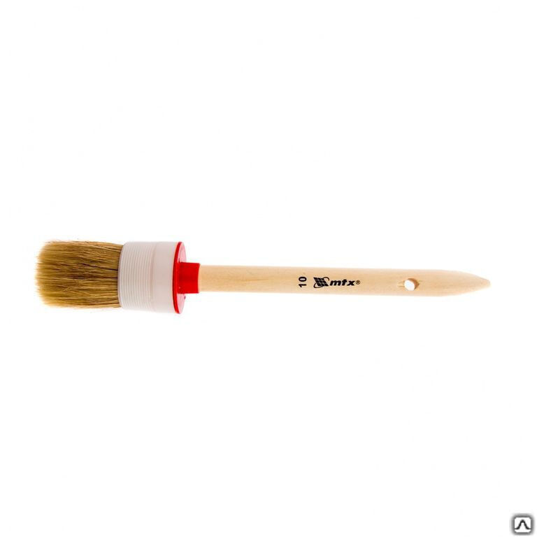 Кисть круглая №10 (40 мм), натуральная щетина, деревянная ручка MTX