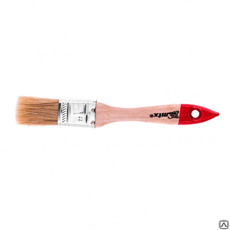 Кисть плоская "Стандарт" 1" (25 мм), натуральная щетина, деревянная ручка MTX 1