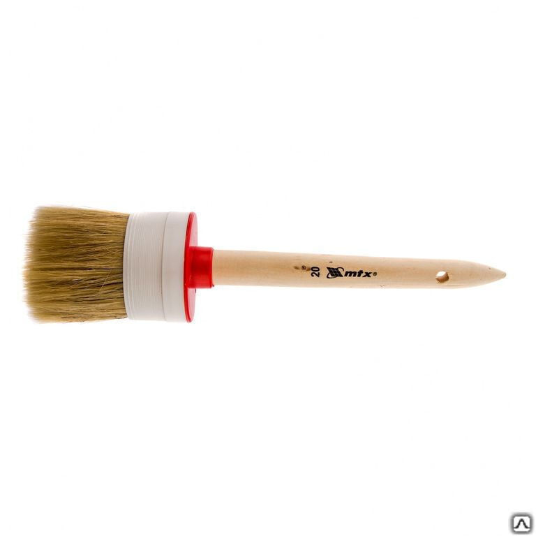 Кисть круглая №20 (65 мм), натуральная щетина, деревянная ручка MTX 1