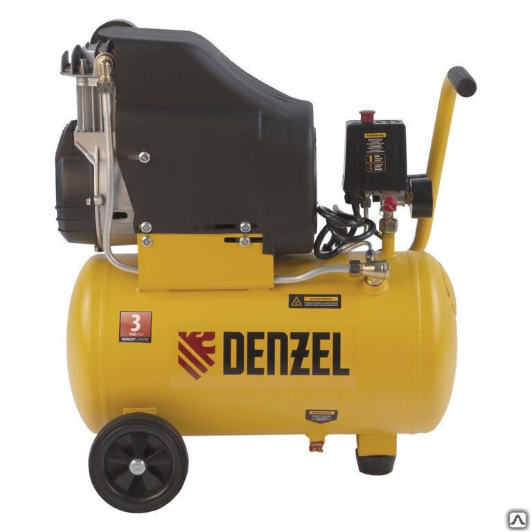 Безмасляный воздушный компрессор DLC1300/24 1,3 кВт, 206 л/мин, 24 л, Denzel 3