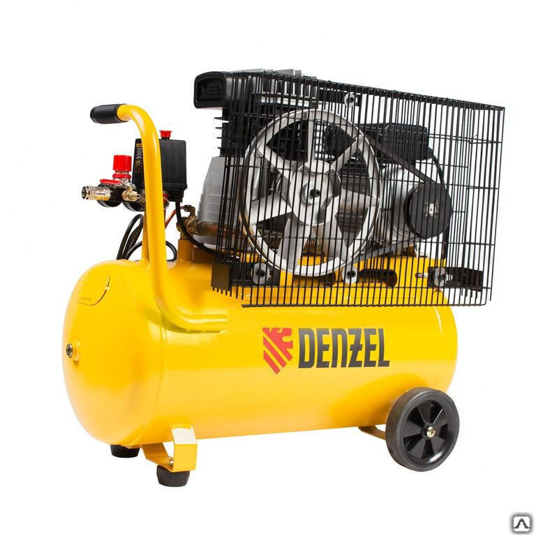 Компрессор воздушный BCI2300/50, ременный привод, 2.3 кВт, 50 литров, 400 л/мин Denzel 1