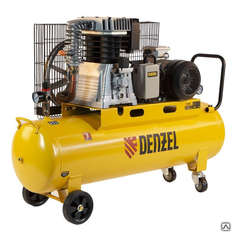 Компрессор воздушный ременной BCI4000-T/100, 4 кВт, 100 л, 690 л/мин, Denzel #1