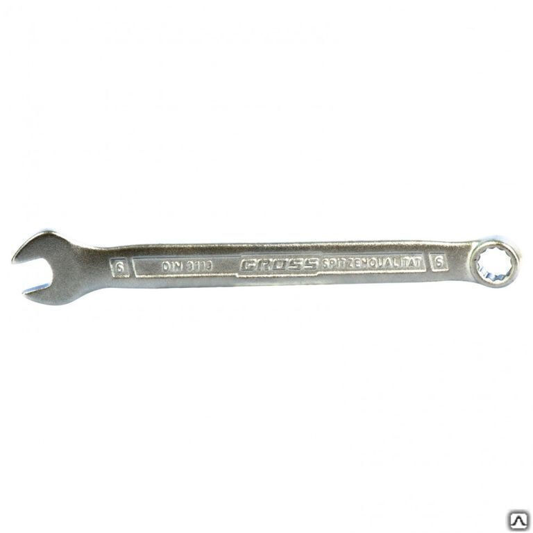 Ключ комбинированный 6 мм, CrV, холодный штамп Gross