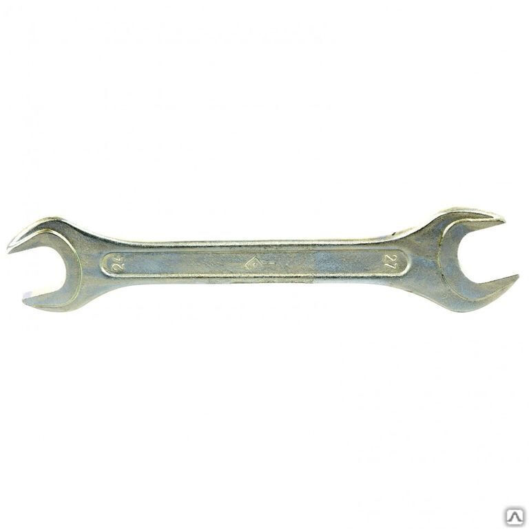 Ключ рожковый, 24 х 27 мм, оцинкованный (КЗСМИ) Россия