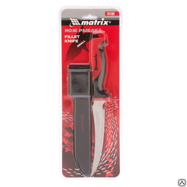 Нож рыбака "FILLET KNIFE" small, 150 мм, двухкомпонентная рукоятка, пластиковые ножны Matrix Kitchen 2