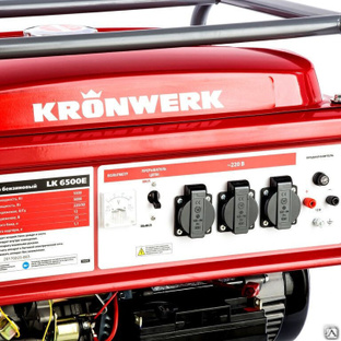 Генератор бензиновый LK 6500E, 5.5 кВт, 230 В, бак 25 л, электростартер Kronwerk #1