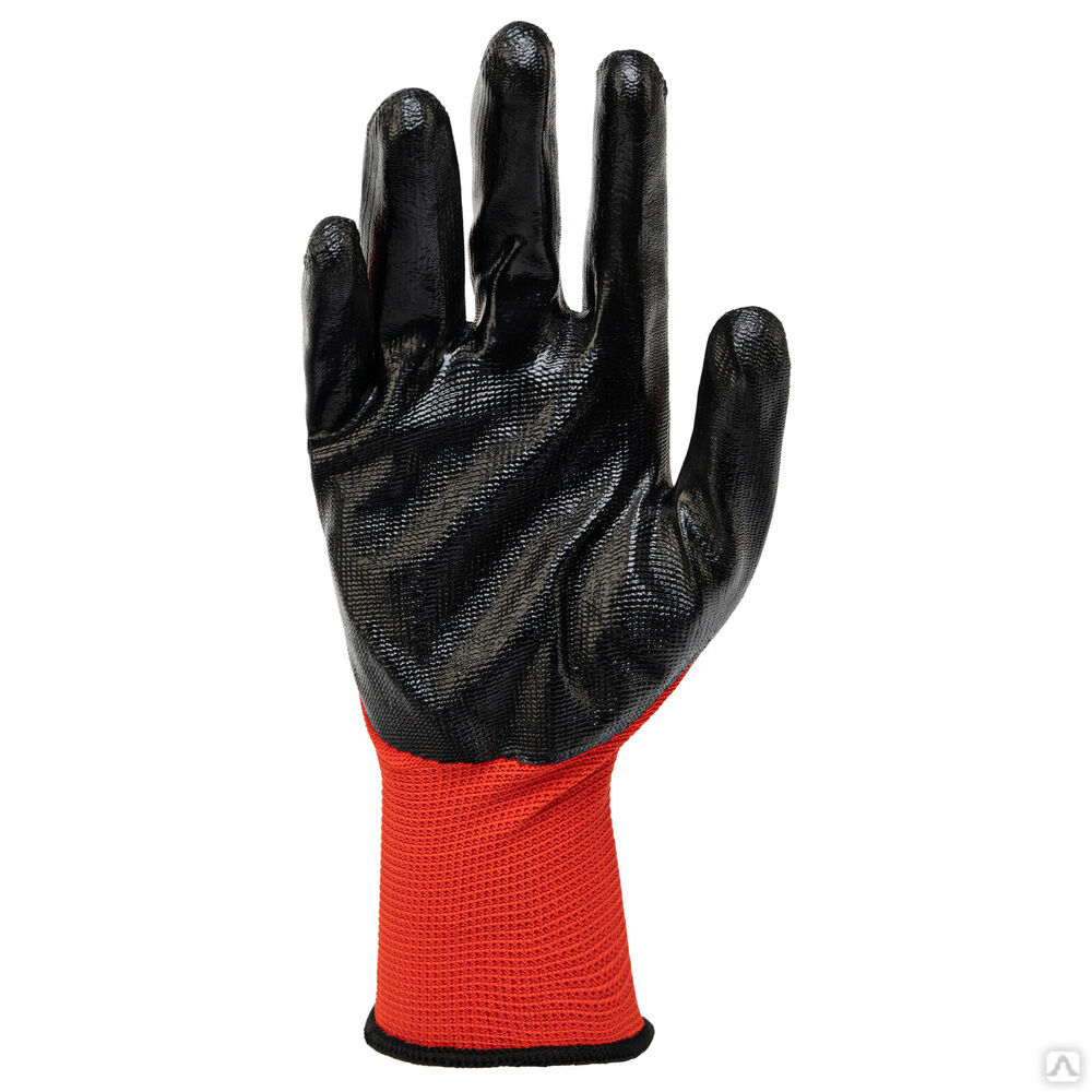 Перчатки полиэфирные с чёрным нитрильным покрытием, размер 9, 13 класс вязки Stels 3