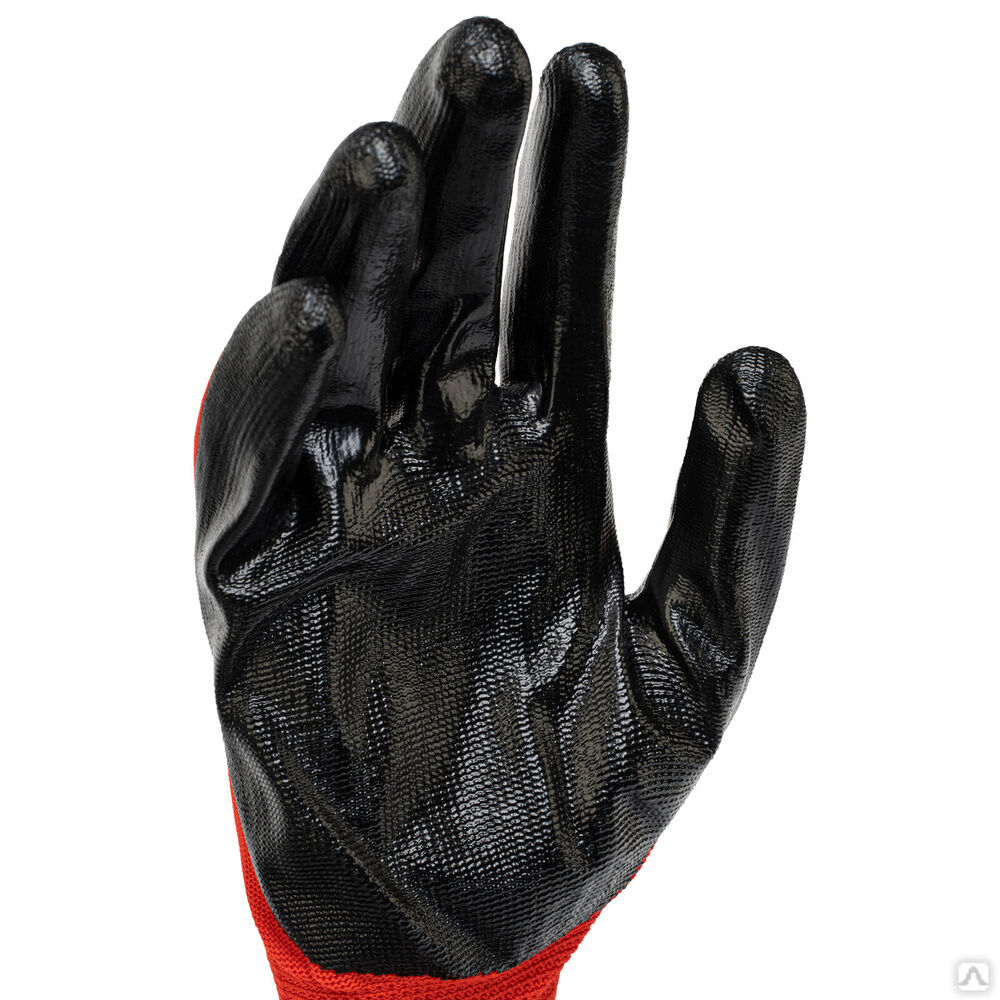Перчатки полиэфирные с чёрным нитрильным покрытием, размер 9, 13 класс вязки Stels 4