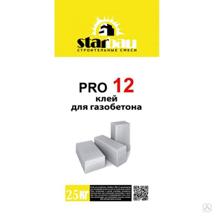 Клей для газобетона StarBau PRO 12 (25 кг) 