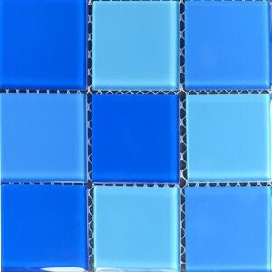 Мозаика стеклянная Aquaviva Cristall Dark Blue DCM306, мозаика 48 мм, лист 300 x 300 мм