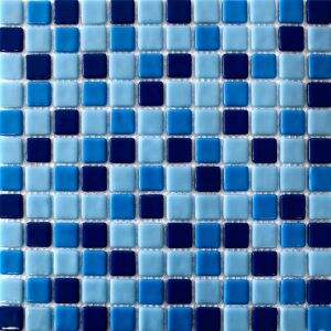 Мозаика стеклянная Reexo M045, цвет: микс, прокрашенный (синий + голубой + голубой 10%)