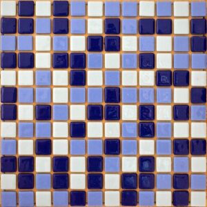 Мозаика стеклянная Reexo M080, цвет: микс, прокрашенный (син. кобальт + син. кобальт 10% + белый)