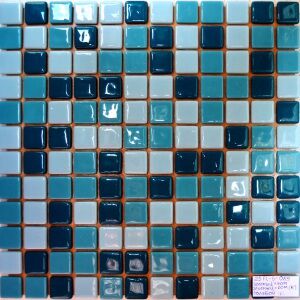 Мозаика стеклянная Reexo M089, цвет: микс, прокрашенный (зел. хром + зел. хром 10% + голубой 10%)