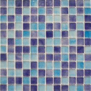 Мозаика стеклянная Reexo M017, цвет: микс, с напылением (голубой + синий кобальт)