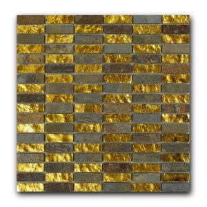 Мозаика из натурального камня Art&Natura Equilibrio 1548-05 (плитка 15x48x8 мм), лист 300x300 мм (1 м2/упак)