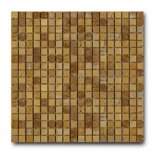 Мозаика из натурального камня Art&Natura Marble Mosaic Travertino Giallo (плитка 15x15 мм), лист 305x305 мм (0,47 м2/упа