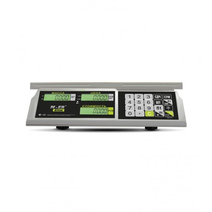 Весы торговые M-ER 326 AC -32.5 с АКБ без стойки LCD Slim