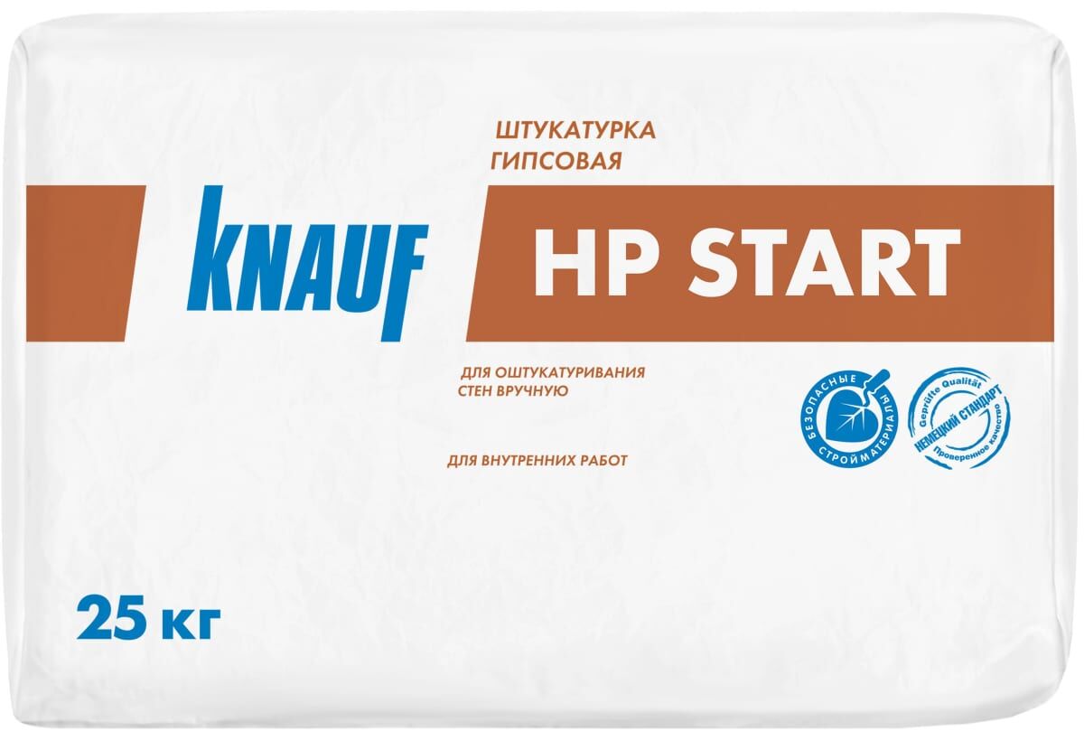 КНАУФ Штукатурка гипсовая HP-Start Для ручного использования. Knauf Для ручного использования. Внутренних работ.