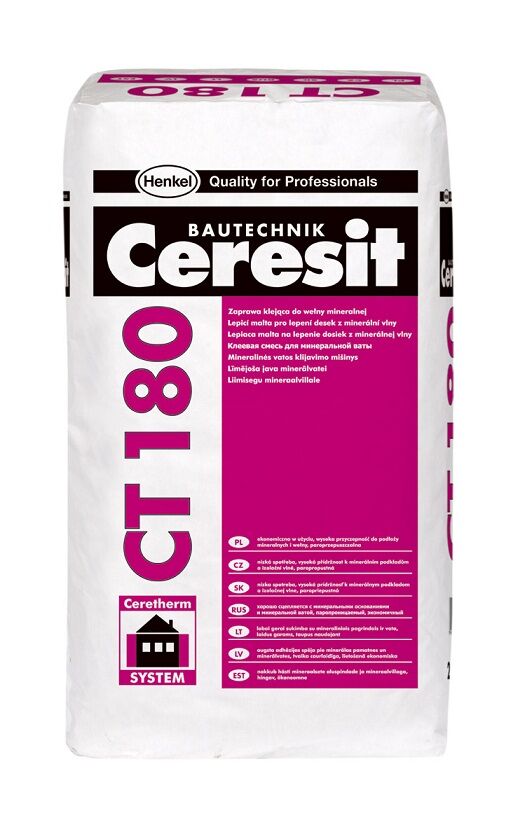 Клей цементный Церезит СТ-180 25кг для приклеивания. Ceresit (Церезит) Клей цементный Ceresit СТ-180 25кг для приклеиван
