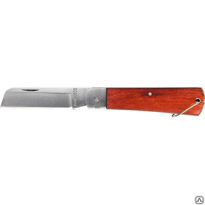Нож складной, 200 мм, прямое лезвие, деревянная ручка Sparta