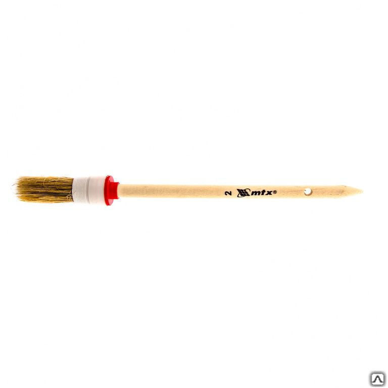 Кисть круглая № 2 (20 мм), натуральная щетина, деревянная ручка MTX 1