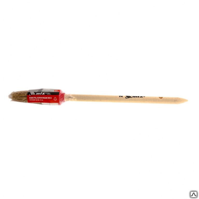 Кисть круглая № 2 (20 мм), натуральная щетина, деревянная ручка MTX 2
