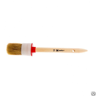 Кисть круглая №10 (40 мм), натуральная щетина, деревянная ручка MTX #1