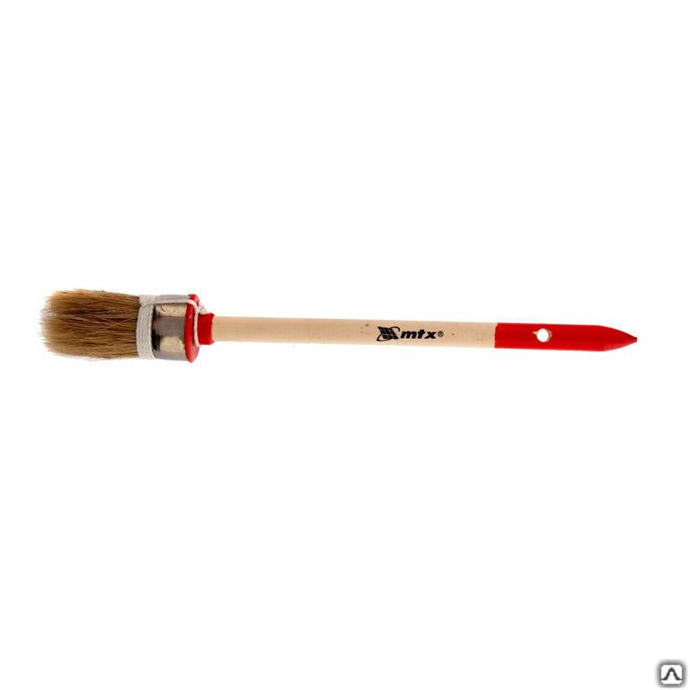 Кисть круглая, Профи №4 (25 мм), натуральная щетина, деревянная ручка MTX
