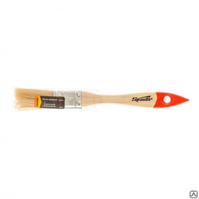 Кисть плоская Slimline 3/4" (20 мм), натуральная щетина, деревянная ручка Sparta 3