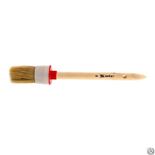 Кисть круглая № 8 (35 мм), натуральная щетина, деревянная ручка MTX #1