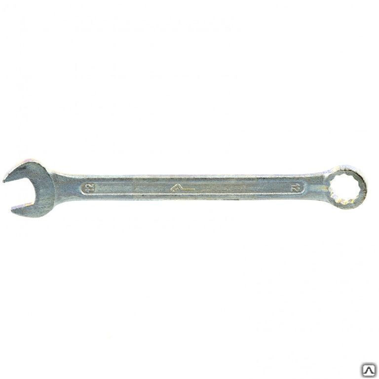 Ключ комбинированный, 12 мм, оцинкованный (КЗСМИ) Россия