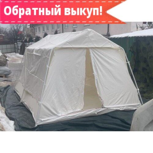 Палатка Гарнизон-7 белого цвета с полом Армейская палатка 004504