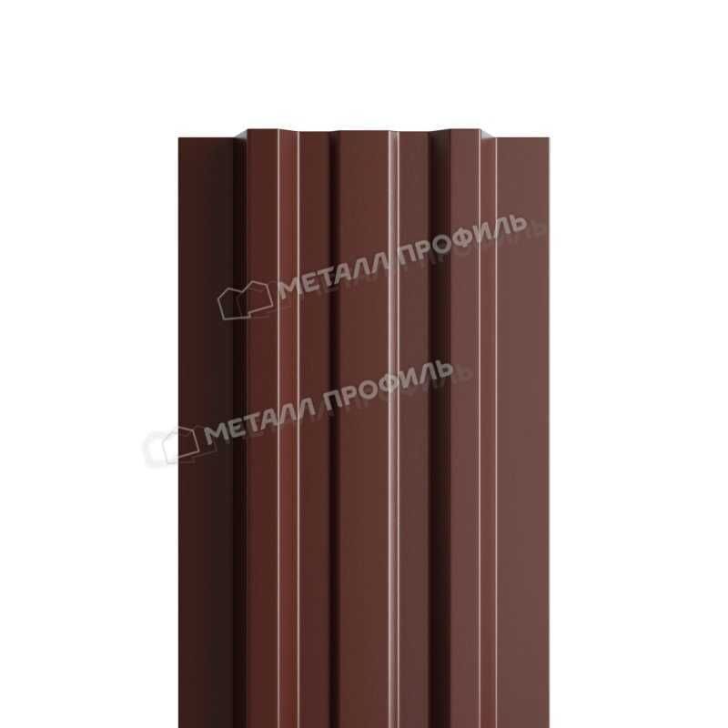 Штакетник Металл Профиль LАNE-T 0,45 Полиэстер RAL 8017 Коричневый шоколад