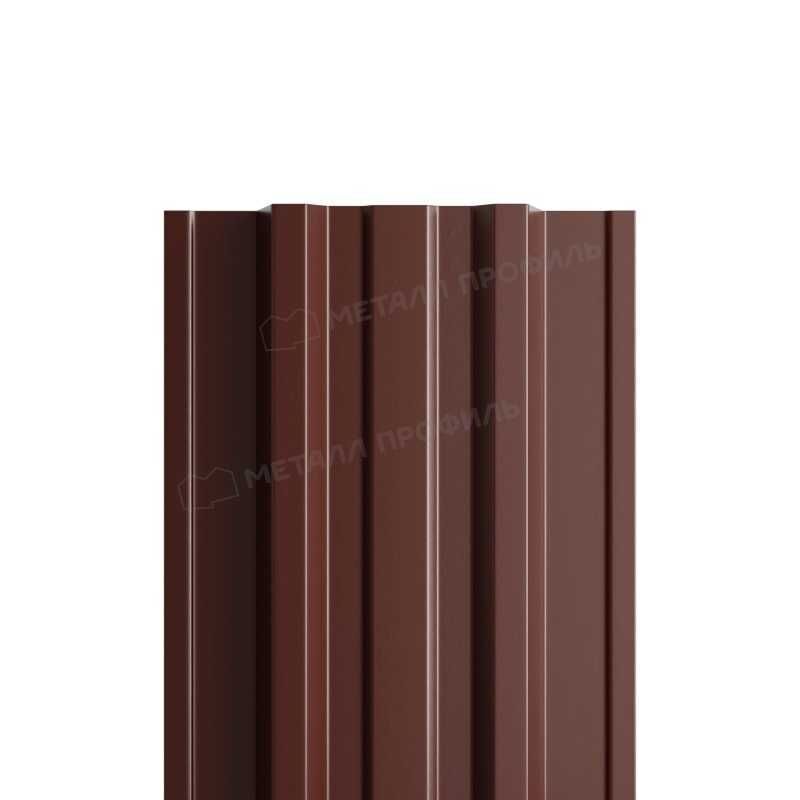 Штакетник Металл Профиль TRAPEZE-T 0,45 Полиэстер RAL 8017 Коричневый шокол