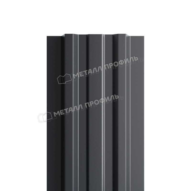 Штакетник Металл Профиль LАNE-T 0,45 Полиэстер RAL 7024 Серый графит