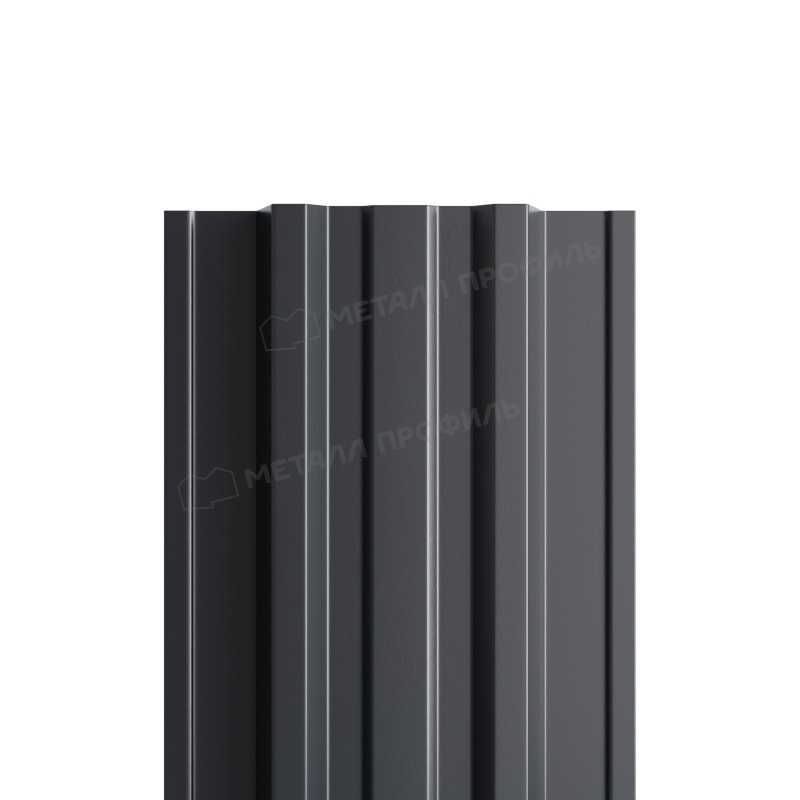 Штакетник Металл Профиль TRAPEZE-T 0,45 Полиэстер RAL 7024 Серый графит